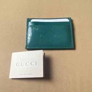 *SOLD* GUCCI GG TEAL CARD HOLDER